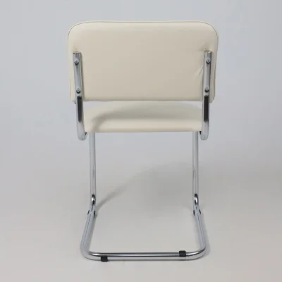 Кресло СЛАВИЯ, кремовый кожзам/хром_8