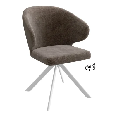 Стул ROBERT-R 360, g26 MOCCO шенилл lux - MOCCO замша lux\белый фотография