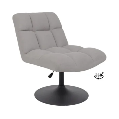 Кресло GRANDE, поворотное, серая ткань Linen Fabric-11/черный фотография