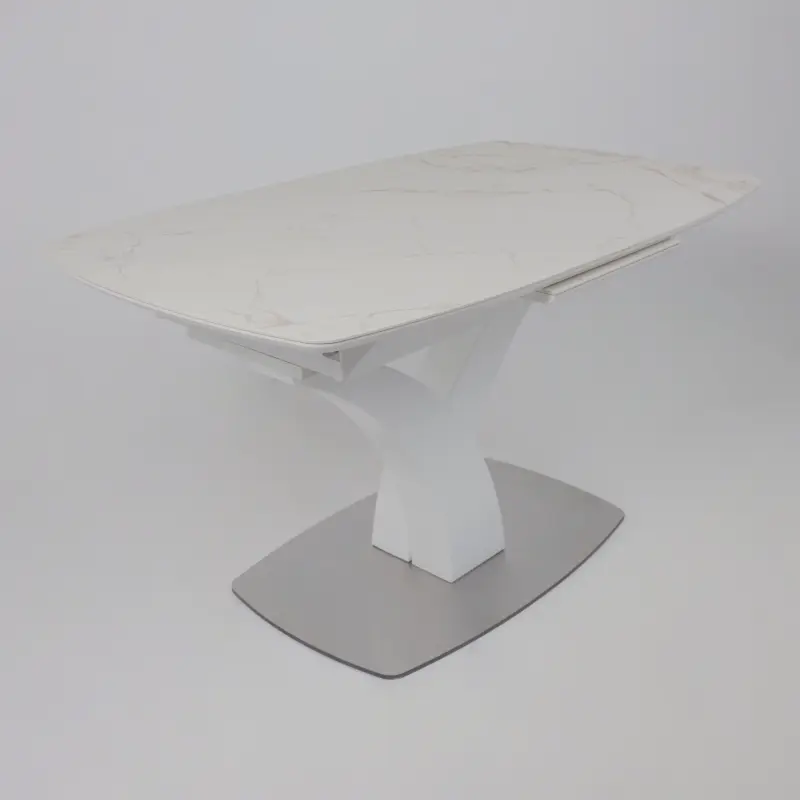 Стол НОТР ДАМ MODERNE, керамика 2 кат. 1400(1800)*850, Камень белый Calacata vagli/Белый Муар_preview_13
