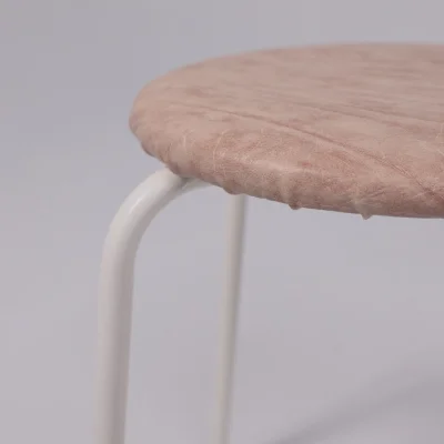 Табурет круглый "Пенек крепкий 220", с ЛДСП,  бежевый/белый_4