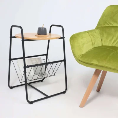 Стол журнальный DINO, дуб сонома/черный, 460*405*655, ECONOM_9