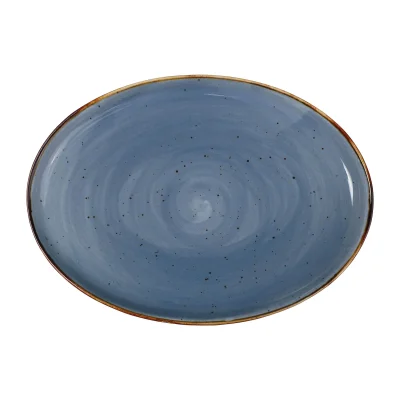 Блюдо овальное VITAL, фарфор, синий ,25,7*18,6*2,5см фотография