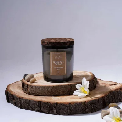 Ароматическая свеча TOBACCO & VANILLA в стекле, Д70 Ш70 В78_2