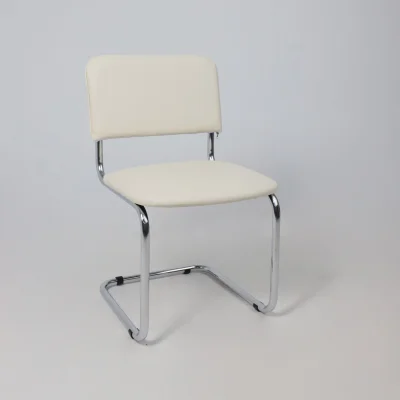 Кресло СЛАВИЯ, кремовый кожзам/хром_4