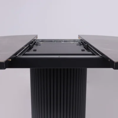 Стол ASKAR ROUND SLIDE-116, раздвижной круглый 116(156), BAYONA GREY PREMIUM CER/Черный_11