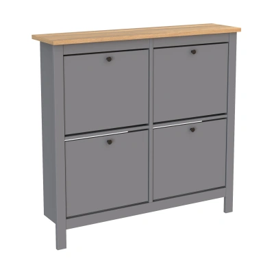 Тумба для обуви САГА 113х108, серая/ясень (2.08.10.180.15 RU) фотография