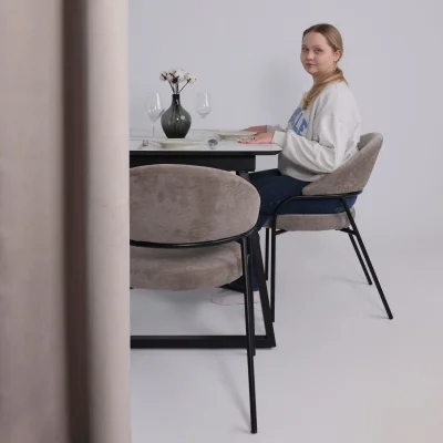 Кресло AV 350, светло-коричневый шенилл Римини 05/черный_2