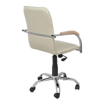 Кресло SAMBA AKS-2 Pegasso крем, подлокотники дерево светлое_4