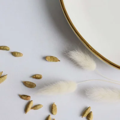 Блюдо фигурное MOONSHINE, керамика, белый+золото, 23см_3