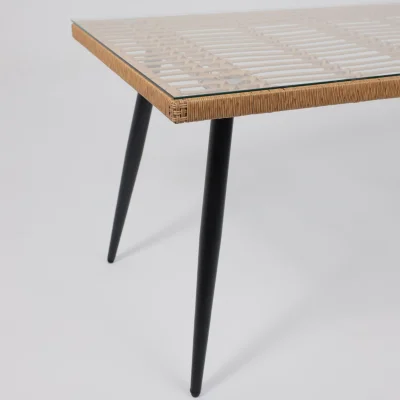 Стол садовый BERGAMO,1400*800*750, сталь-черная/ стекло 5мм_8