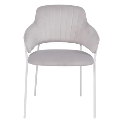 Стул AV 448, светло-серый бархат H-09/белый_2