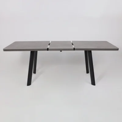 Стол LEON LUX RADIAL-160, раздвижной 160(205)х90, Дымчатая керамика/Чёрный_19