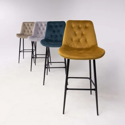 Стул AV 435, полубарный, горчичный бархат/черный_13