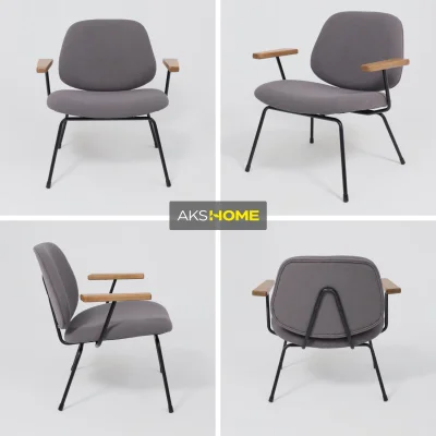 Кресло RUDO, серое букле SD8068-5/черный_2