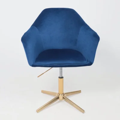 Стул DUBAI, поворотный, (синий велюр/золото)_7