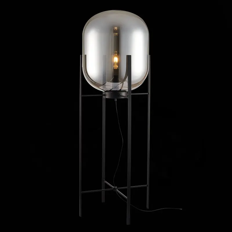 Торшер ST-Luce Черный/Дымчатый E27 1*40W (из 2-х коробок) BURASCA фотография