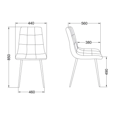 Стул DALLAS, розовый велюр 91/черный_7