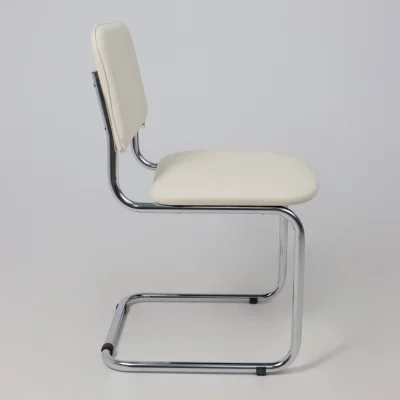 Кресло СЛАВИЯ, кремовый кожзам/хром_7