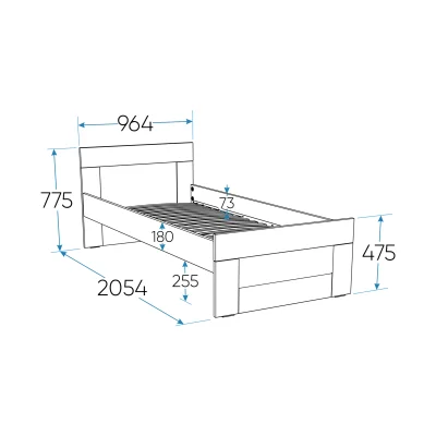 Кровать одинарная СИРИУС 90*200, белая (2.02.04.580.1 RU)_3