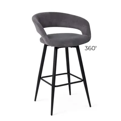 Стул барный BARNY-R 700, b28 ANTRACITE LUX\черный фотография