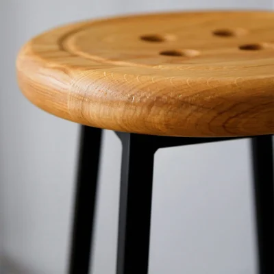 Стул полубарный BUTTON-65 натуральный/черный_6