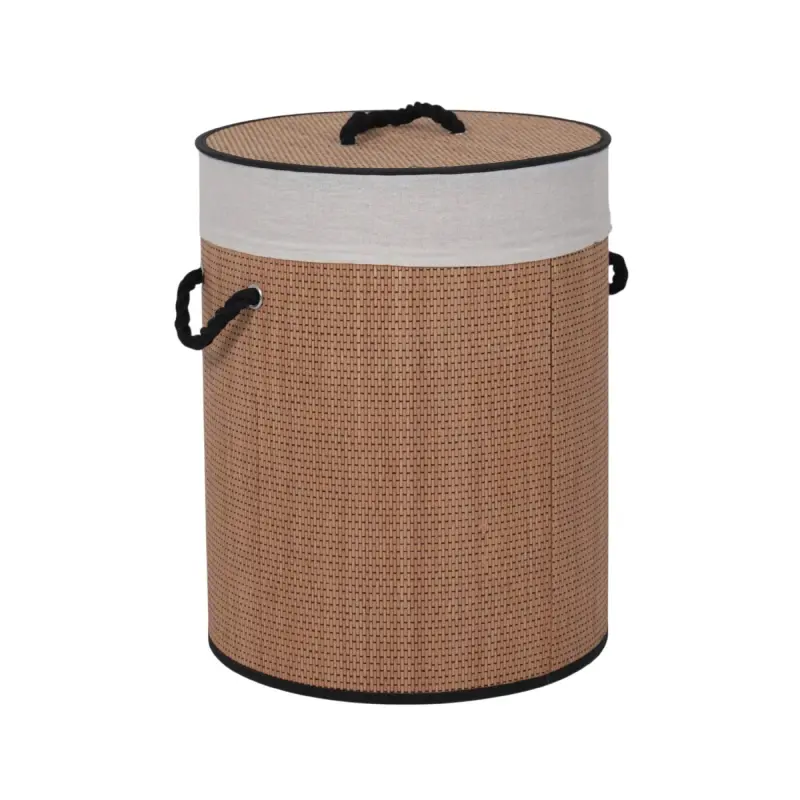 Корзина BAMBOO DUO, круглая, темный, d40*50см фотография