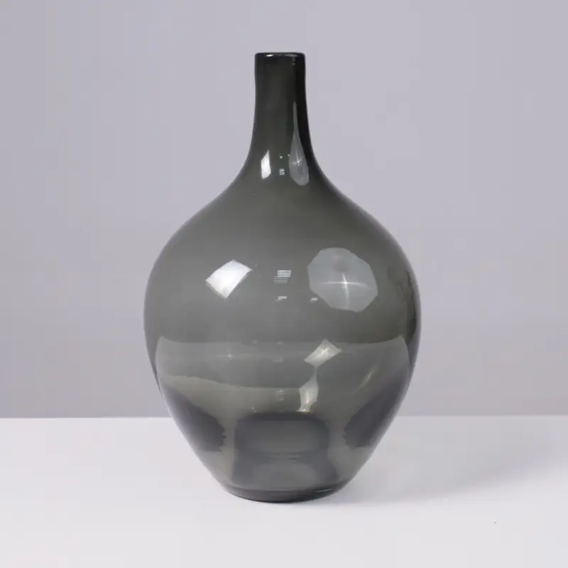 Ваза стеклянная FOAM, дымчатый, 18*29см_preview_2