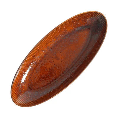 Блюдо для рыбы AURORA, фарфор, каштановый, 31*13*3,6см фотография