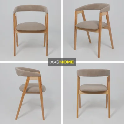 Кресло ЛОНДОН, песочный микровелюр D Simple 05/светлый бук_3