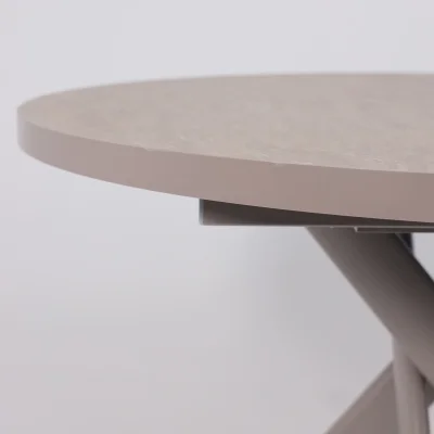 Стол RONALDO-120, круглый раздвижной 120(160), БЕЖЕВЫЙ КАМЕНЬ-HPL/Капучино_9