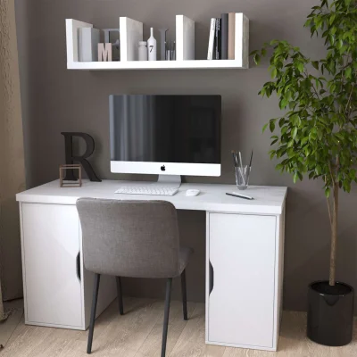 ИНГАР 2/ДВ/ДВ стол письменный 140x75x55, белый_2