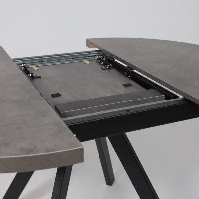 Стол RONDO М-100, круглый раздвижной 100(135), ДЫМЧАТАЯ КЕРАМИКА/Черный_20