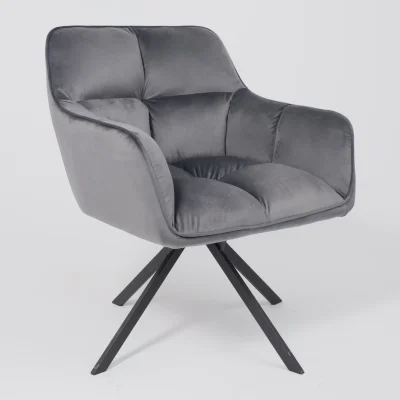 Кресло VIRGINIA, поворотное, велюр, тем.-серый HCJ-40/черный_9