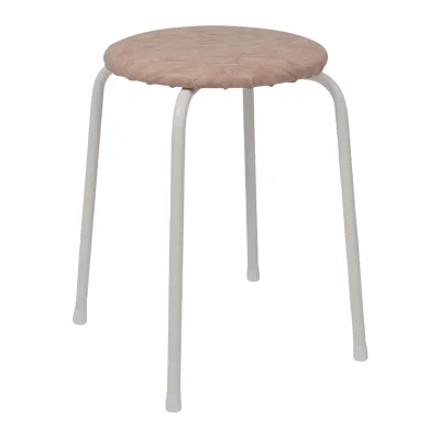 Табурет круглый "Пенек легкий 180", с ЛДСП,  бежевый/белый фотография