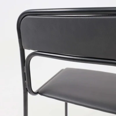 Стул на раме ASCONA BLACK V-4, кожзам, черный, ECONOM_10