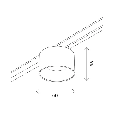 Магнитный трековый светильник Черный LED 1*5W 4000K 350Lm Ra>90 36° IP20 D60xH37 24V SUPER5_2