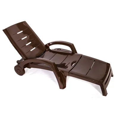 Шезлонг складной на колесах, шоколадный_2