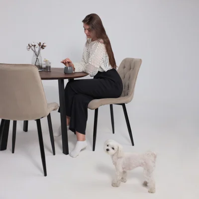 Стул ASTRA, 2, бежевый велюр HLR-08/черный_3