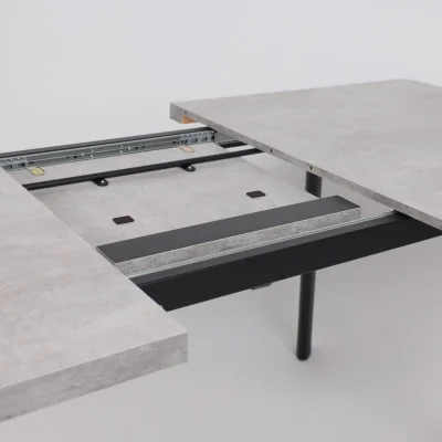 Стол LEON LUX RADIAL-160, раздвижной 160(205)х90, Серый сланец/Чёрный_13