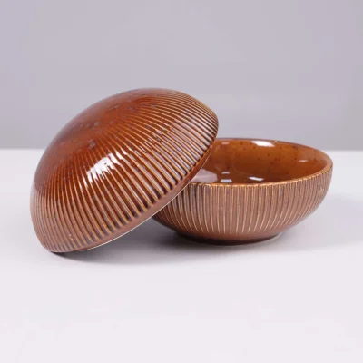 Блюдо-боул с крышкой AURORA, фарфор, каштановый, d13*5см_17