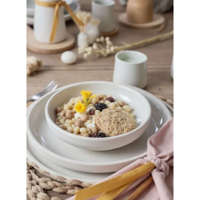 Блюдо STONE CLAY, керамика, белый, d26*3см_9