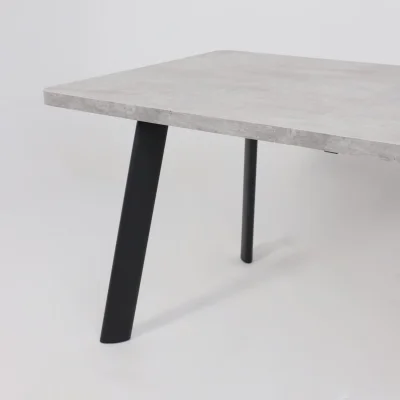 Стол LEON LUX RADIAL-160, раздвижной 160(205)х90, Серый сланец/Чёрный_11