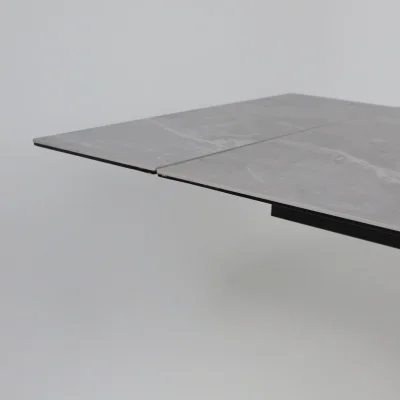 Стол МОНАКО NEW,керамика 0 кат. 1600(2240)*900, Камень серый Greys Grey/Черный матовый_16