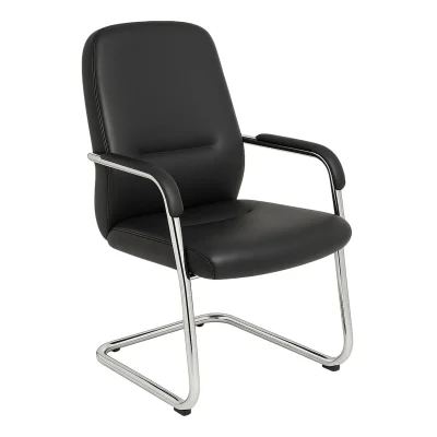 Стул VELLA, черная экокожа/хромированный металл фотография