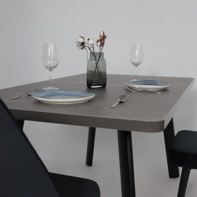 Стол LEON LUX RADIAL-180, раздвижной 180(240)х95, Дымчатая керамика/Чёрный_5