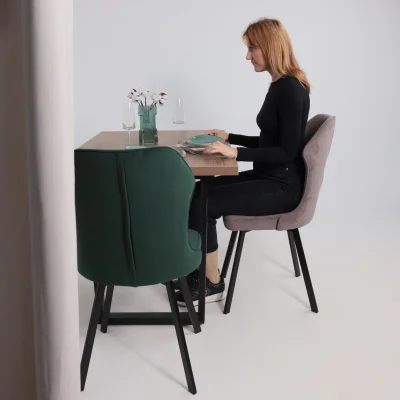 Кресло поворотное КАВРУС U-R, Nessi Dove 05, серо-коричневый велюр/черный_2