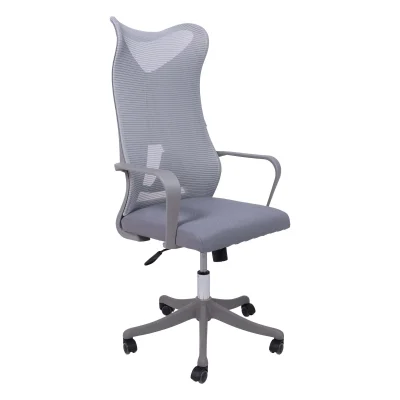 Кресло рабочее, поворотное ABRAHAM, ткань/сетка, серый+серый фотография