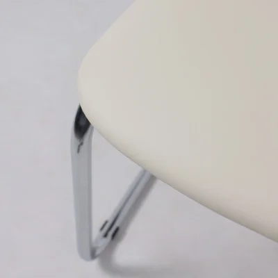 Кресло СЛАВИЯ, кремовый кожзам/хром_12