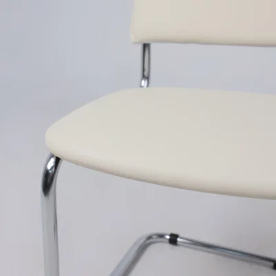 Кресло СЛАВИЯ, кремовый кожзам/хром_2